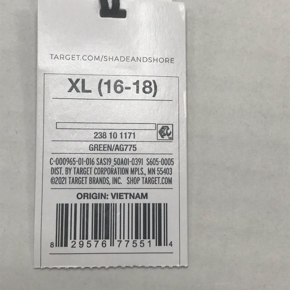 Shade And Shore Women's Size XL 16-18 Textured Square Neck Bralette Swim Green - Picture 4 of 16